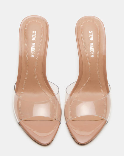 Steve Madden SANTI Clear Pointed-Toe Mule Women's Heel