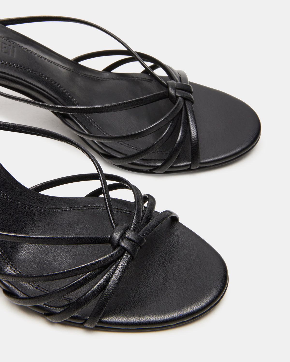 Steve Madden EDNA Black Leather Strappy Mule Women's Heel