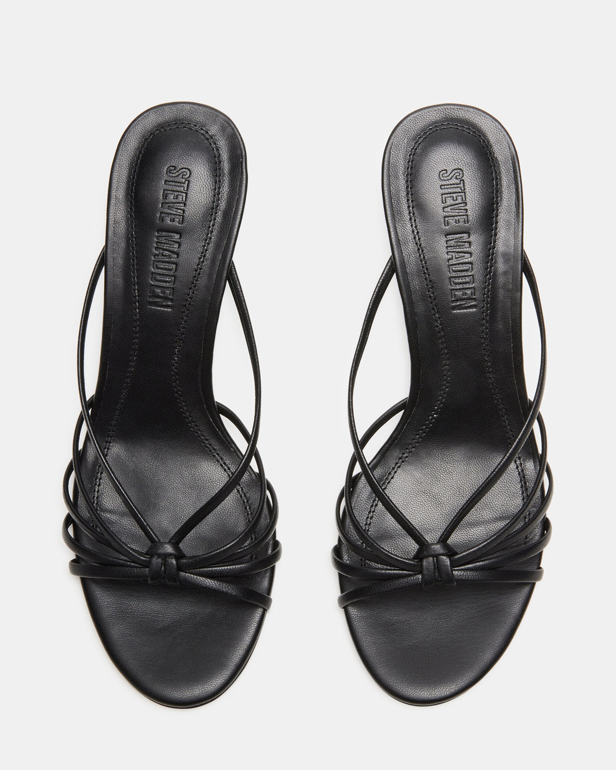Steve Madden EDNA Black Leather Strappy Mule Women's Heel
