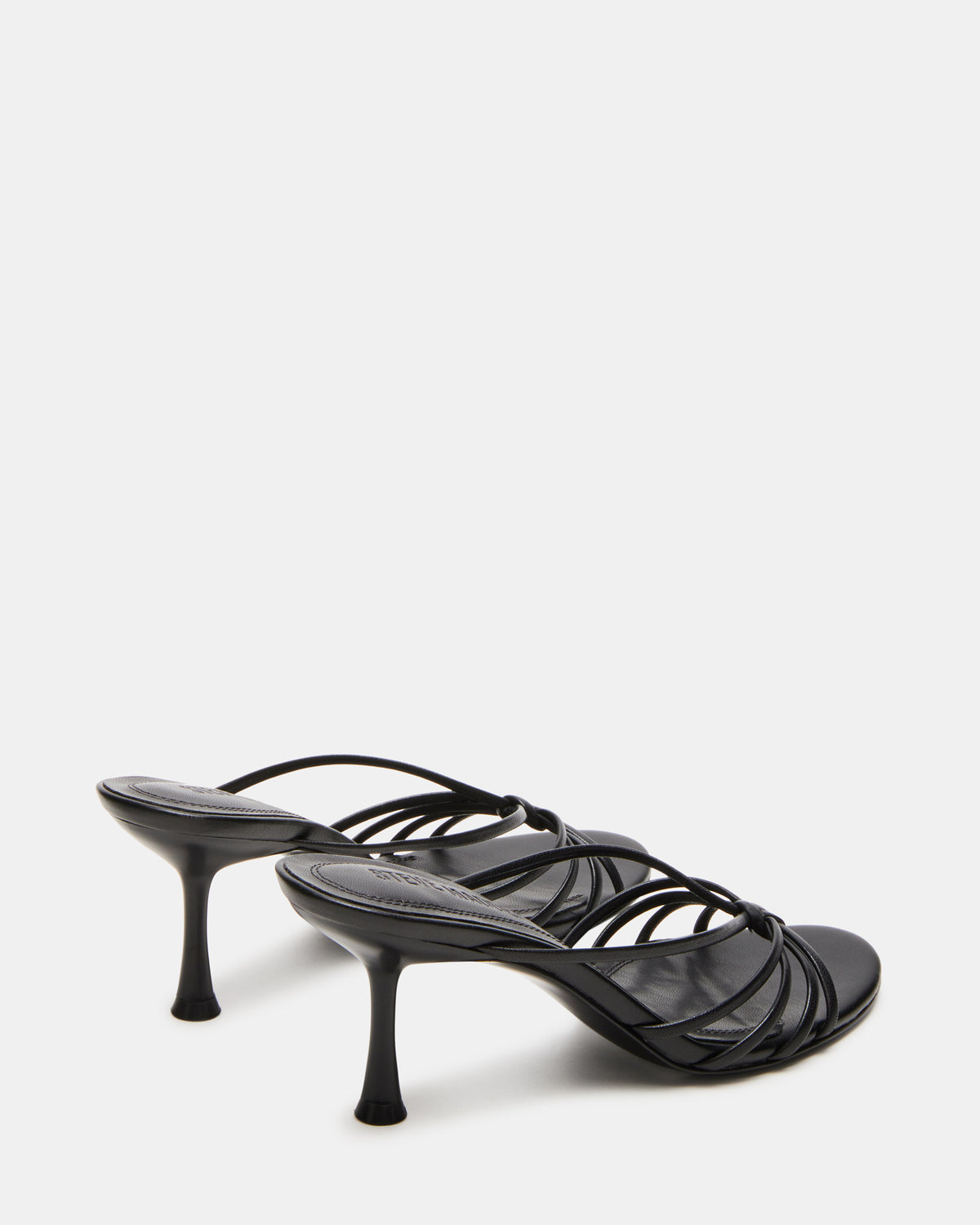 Steve Madden EDNA Black Leather Strappy Mule Women's Heel