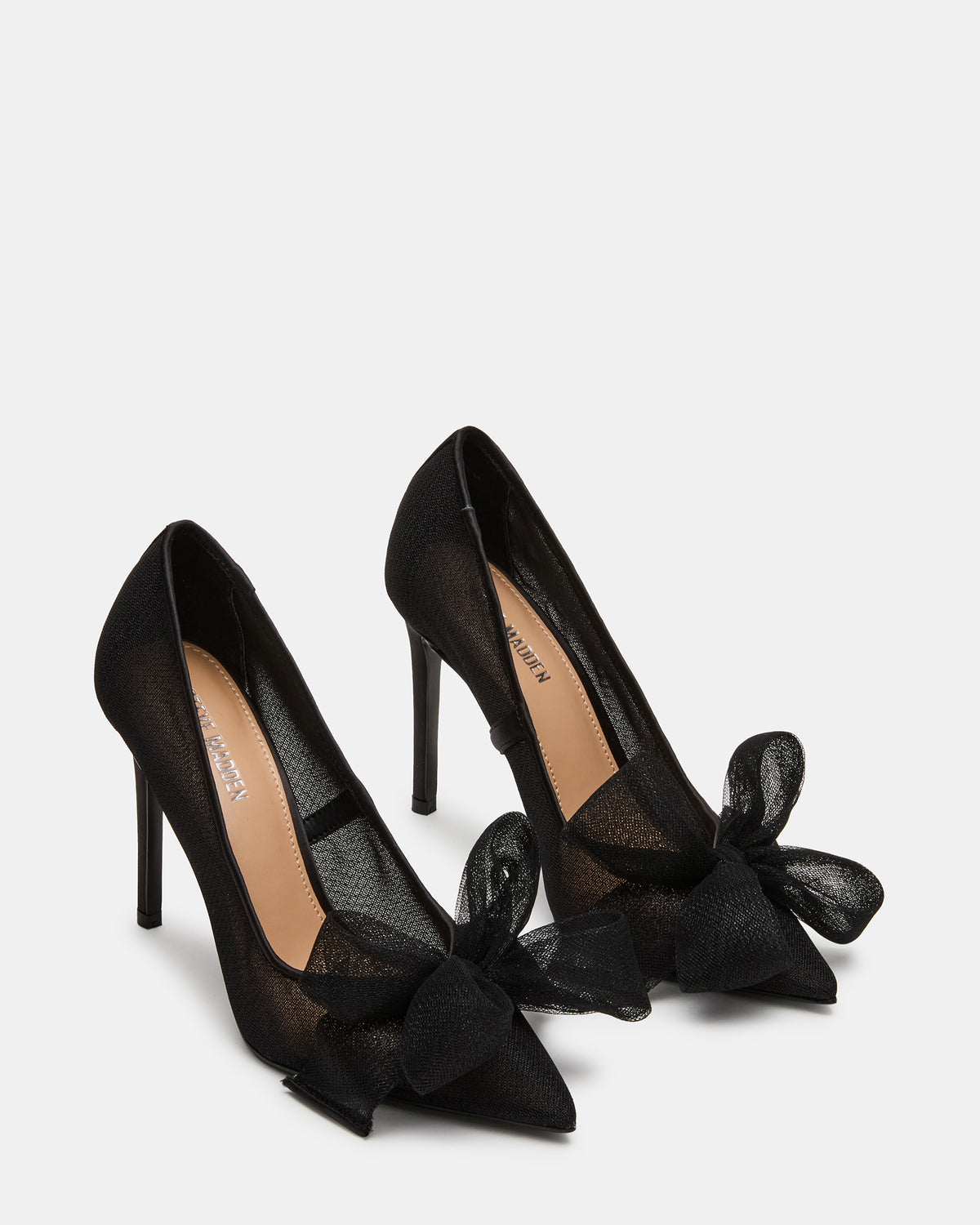 Steve Madden TAFFY Black Bow Pointed-Toe Stiletto Pump Women's Heel