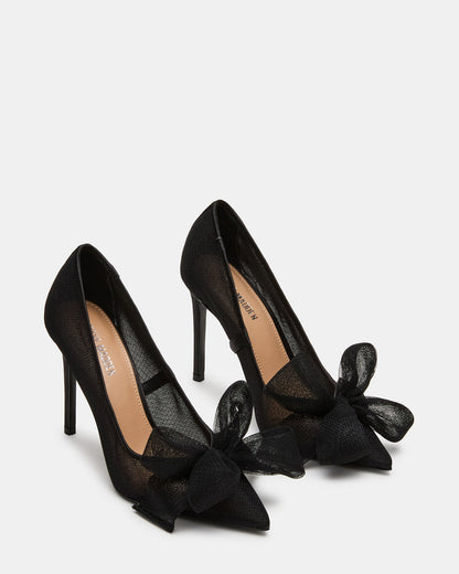 Steve Madden TAFFY Black Bow Pointed-Toe Stiletto Pump Women's Heel