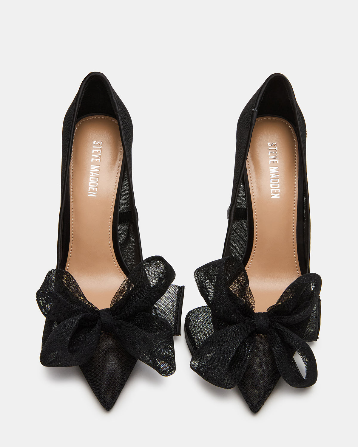 Steve Madden TAFFY Black Bow Pointed-Toe Stiletto Pump Women's Heel