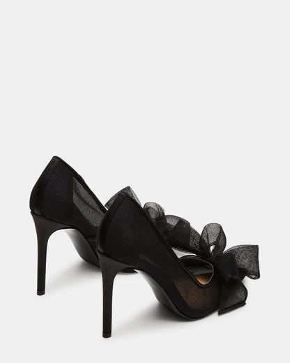 Steve Madden TAFFY Black Bow Pointed-Toe Stiletto Pump Women's Heel