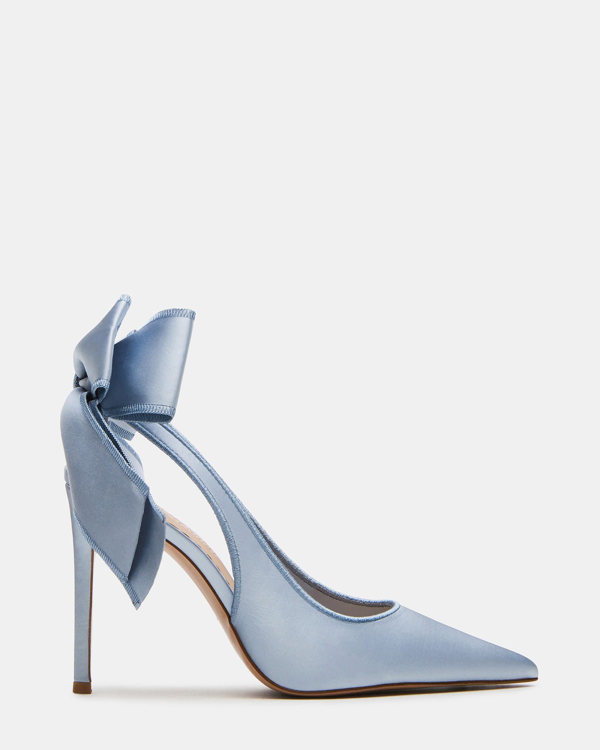 Steve Madden TEACUP Blue Satin Women's Pointed-Toe Slingback Heel