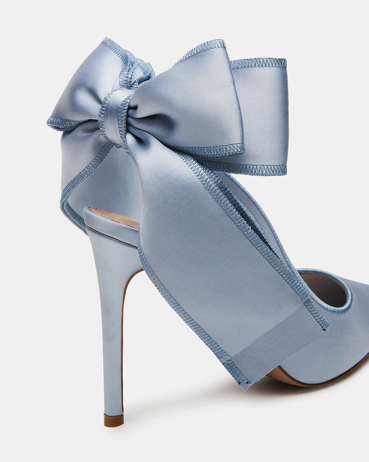 Steve Madden TEACUP Blue Satin Women's Pointed-Toe Slingback Heel