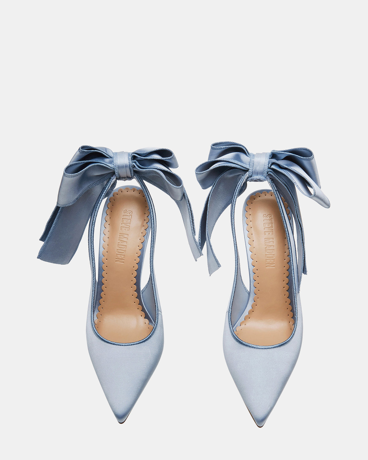 Steve Madden TEACUP Blue Satin Women's Pointed-Toe Slingback Heel