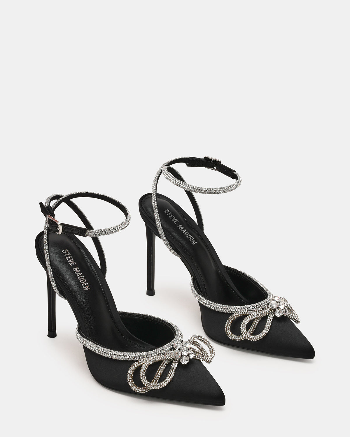 Steve Madden VIABLE Black Women's Rhinestone-Embellished Stilettos