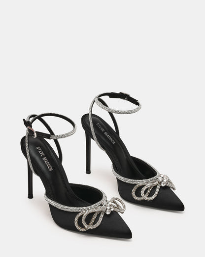 Steve Madden VIABLE Black Women's Rhinestone-Embellished Stilettos