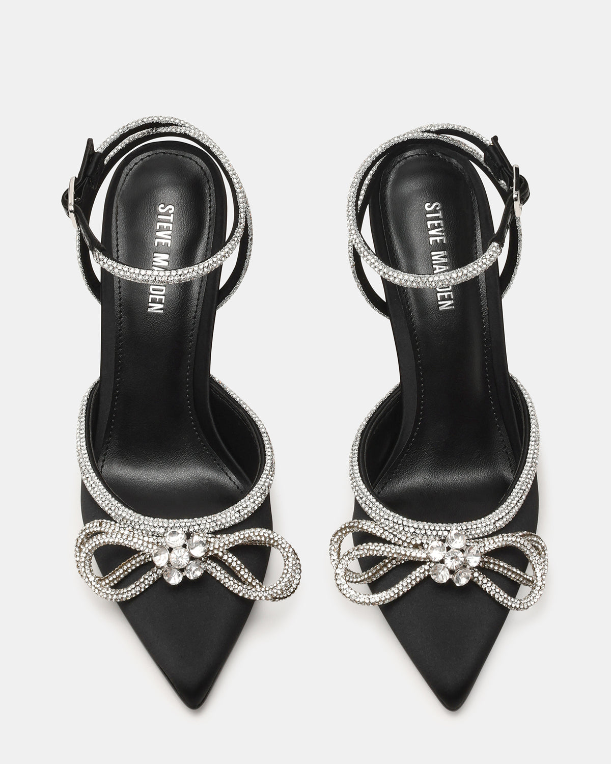 Steve Madden VIABLE Black Women's Rhinestone-Embellished Stilettos