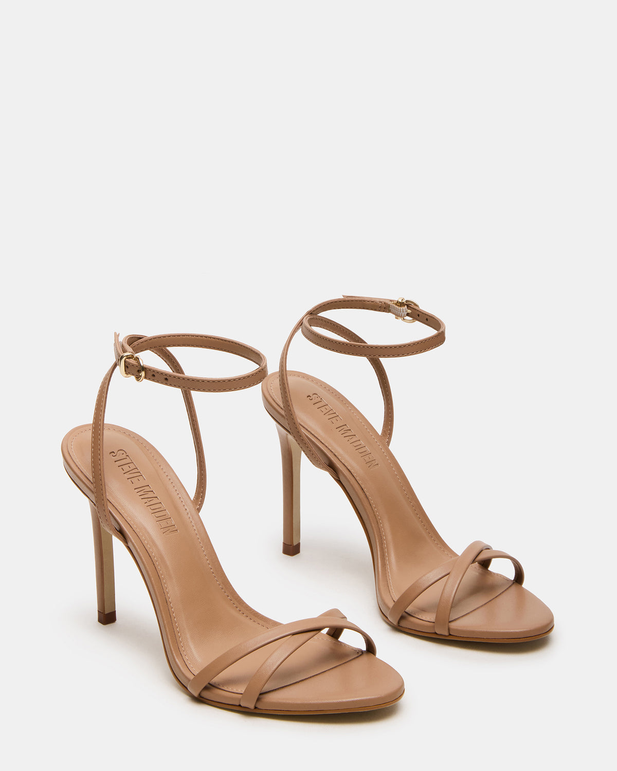 Steve Madden JYPSEY Tan Leather Strappy Stiletto Women's Heel