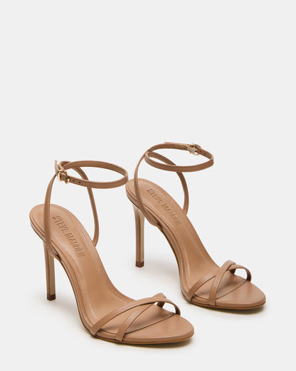 Steve Madden JYPSEY Tan Leather Strappy Stiletto Women's Heel