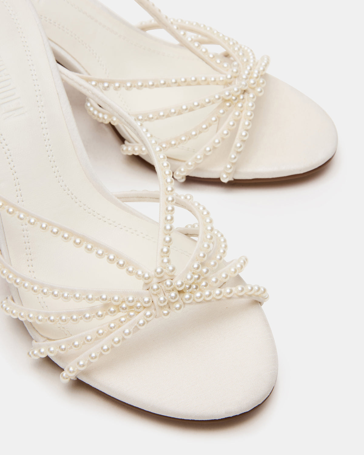 Steve Madden EDNA Pearl White Strappy Mule Women's Heel