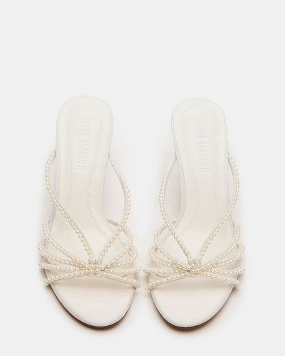 Steve Madden EDNA Pearl White Strappy Mule Women's Heel