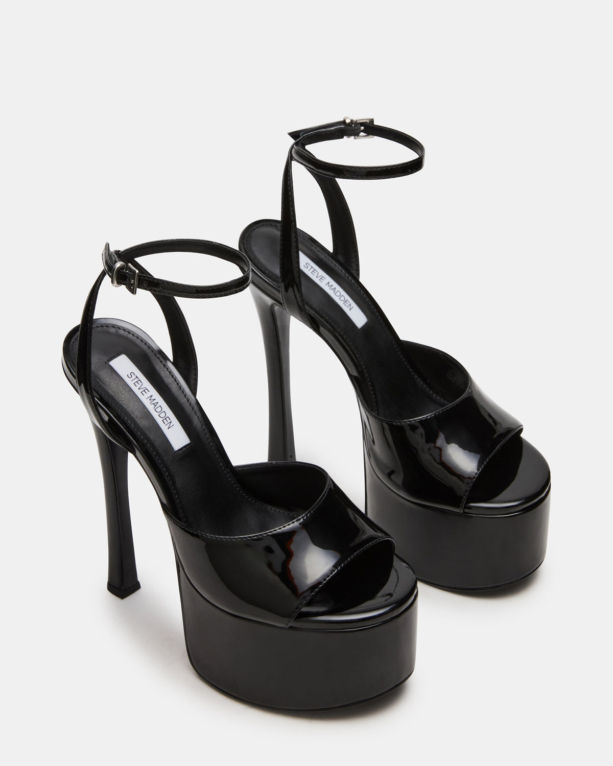 Steve Madden OLYSSIA Black Platform Stiletto Ankle Strap Women's Heel