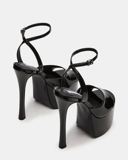 Steve Madden OLYSSIA Black Platform Stiletto Ankle Strap Women's Heel