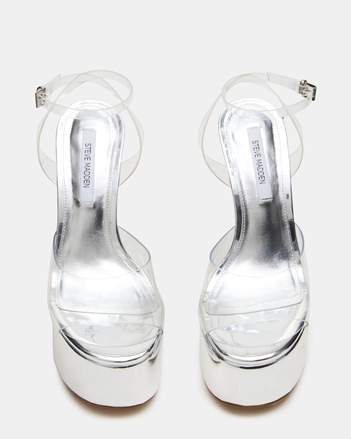Steve Madden OLYSSIA Clear Platform Stiletto Ankle Strap Women's Heel