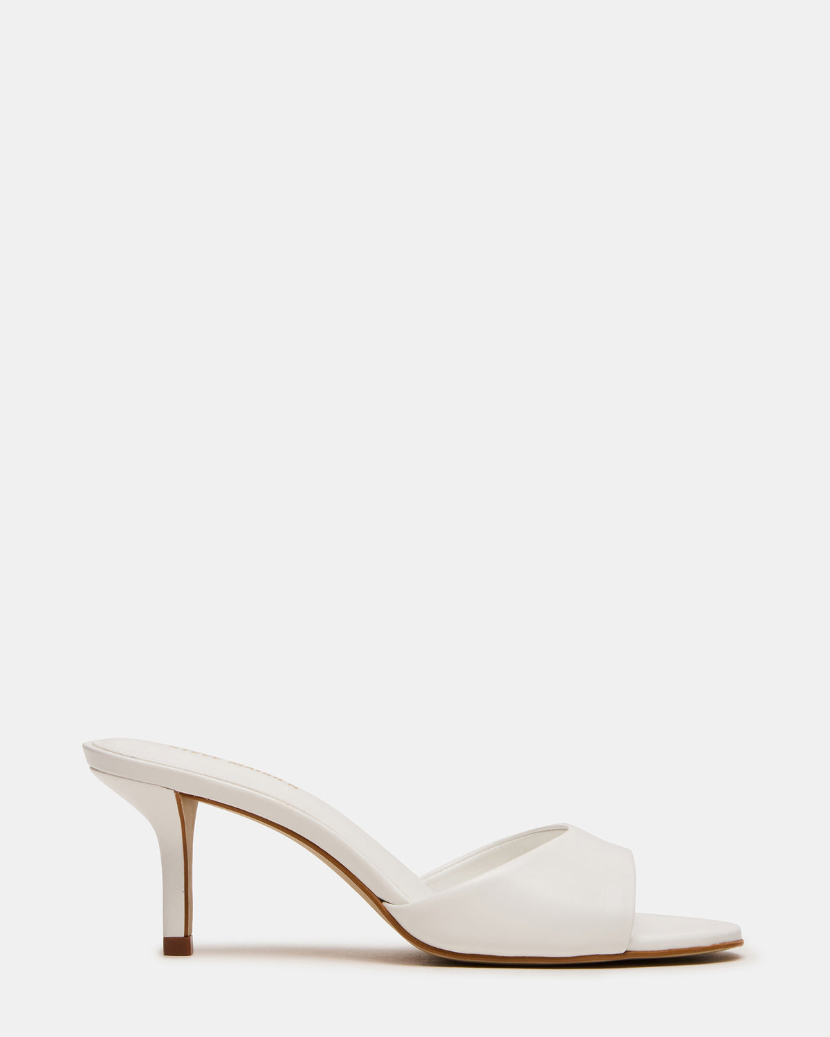 Steve Madden KENDRIX White Leather Mule Stiletto Women's Heel