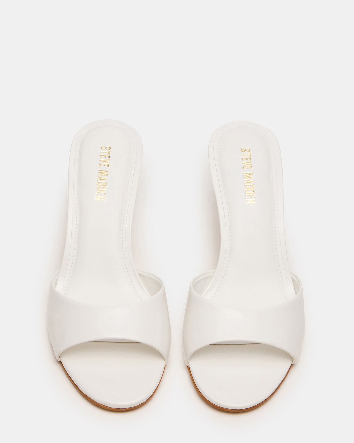 Steve Madden KENDRIX White Leather Mule Stiletto Women's Heel
