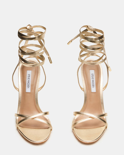 Steve Madden NERI Champagne Strappy Stiletto Round-Toe Women's Heel