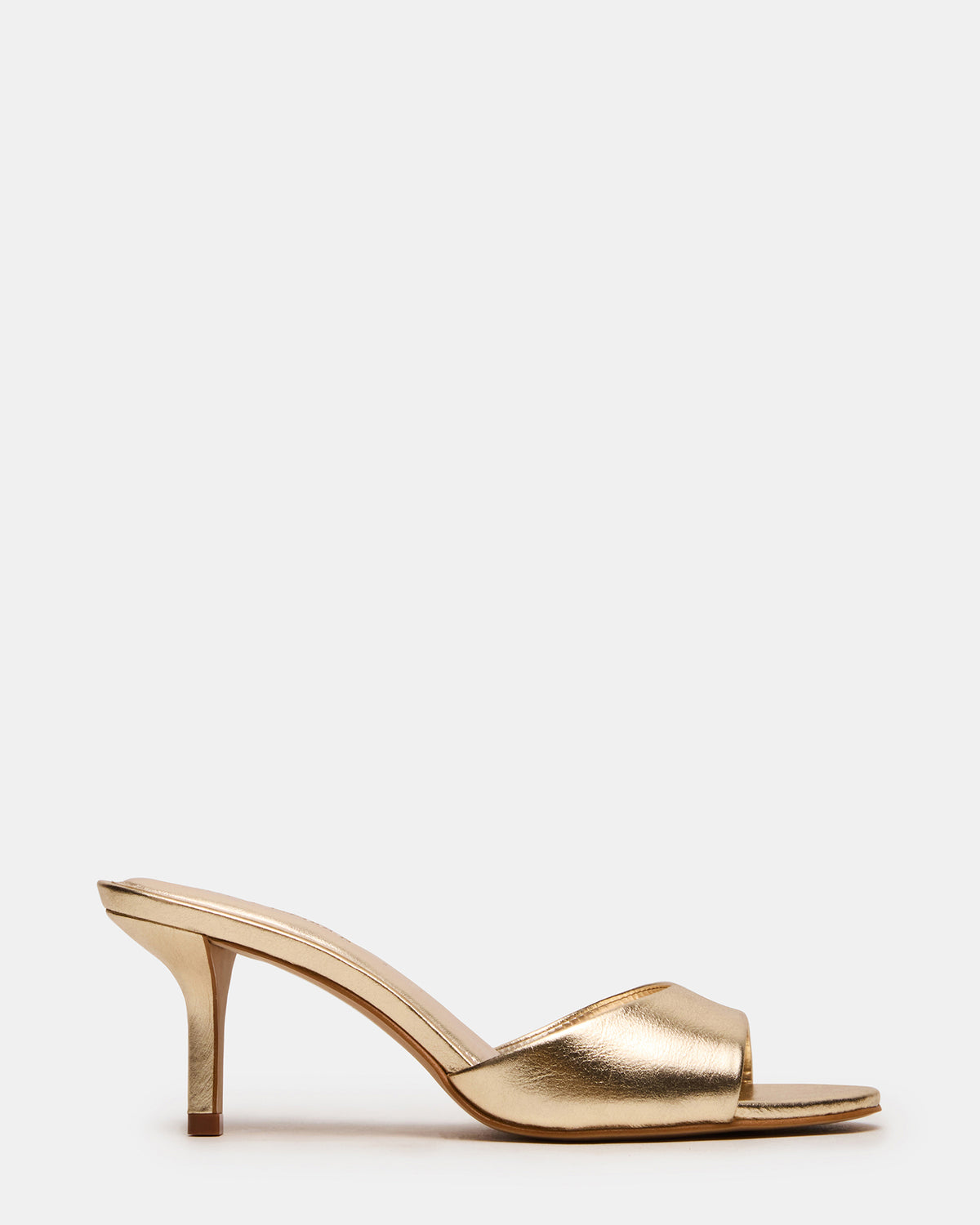 Steve Madden KENDRIX Gold Leather Mule Stiletto Women's Heel