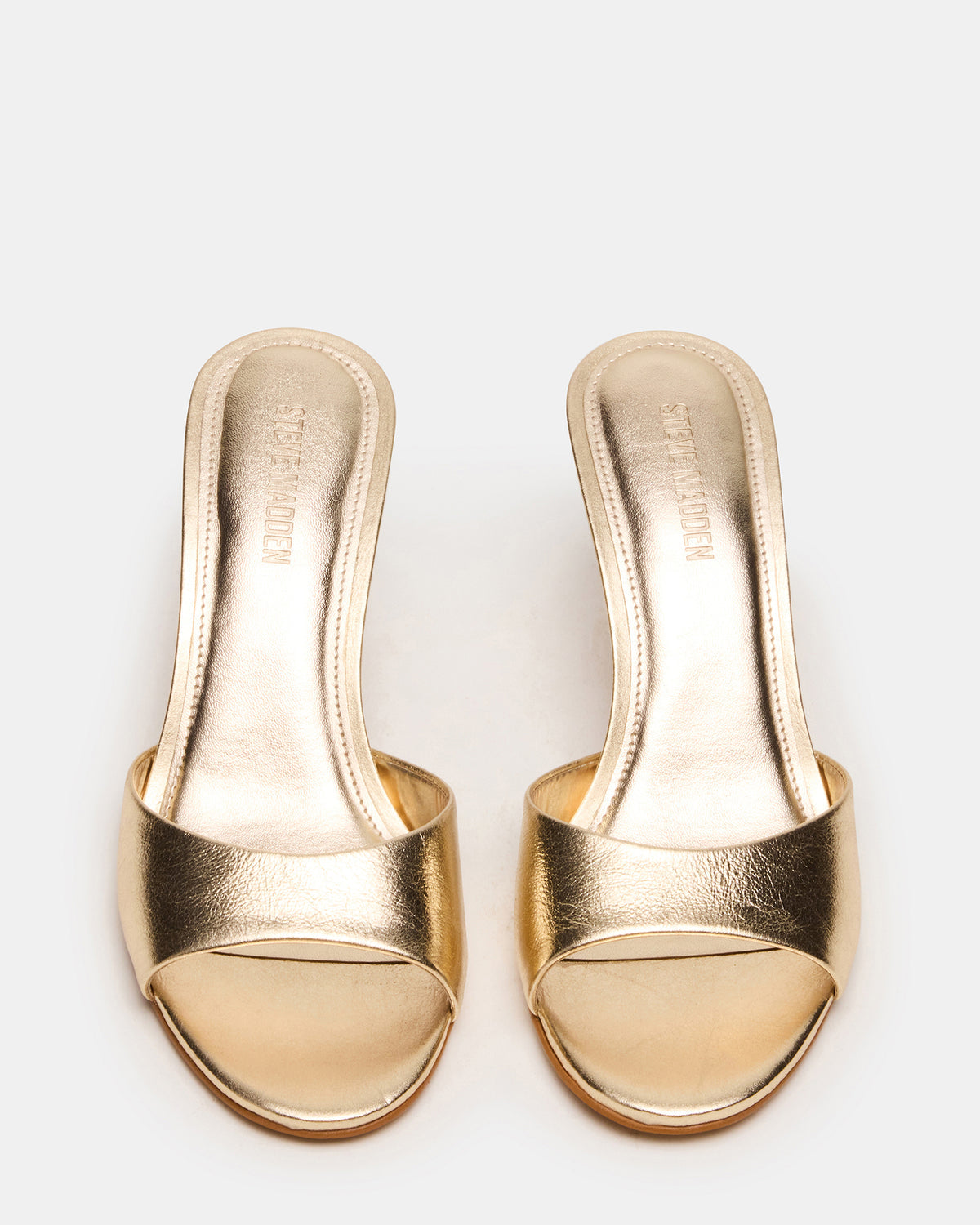 Steve Madden KENDRIX Gold Leather Mule Stiletto Women's Heel