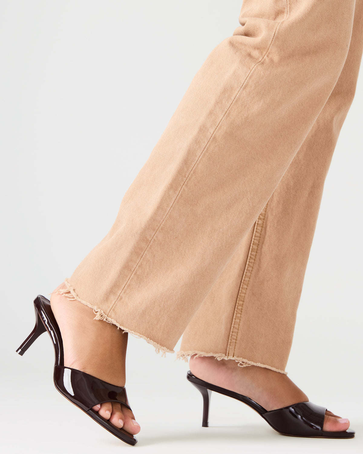Steve Madden KENDRIX Gold Leather Mule Stiletto Women's Heel