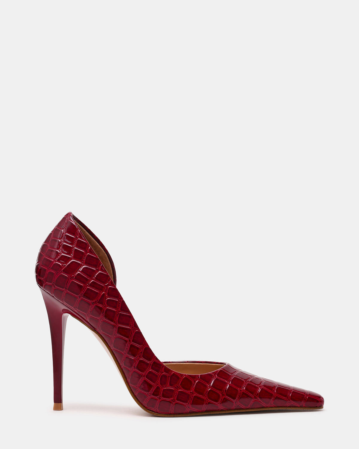 Steve Madden ELEGANT Red Crocodile Pointed-Toe Stiletto Pump Women's Heel