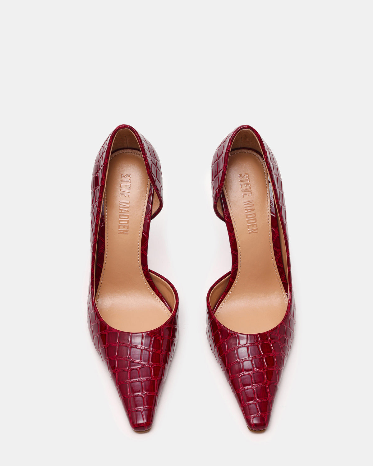 Steve Madden ELEGANT Red Crocodile Pointed-Toe Stiletto Pump Women's Heel
