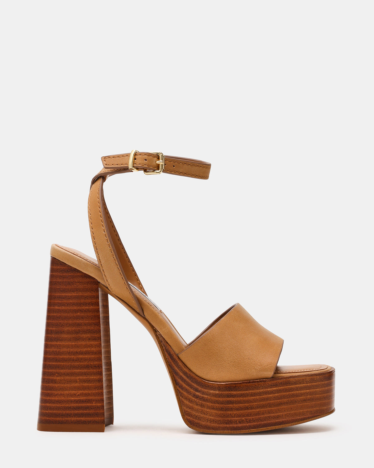 Steve Madden FLORIA Banana Leather Women's Platform Square-Toe Block Heel