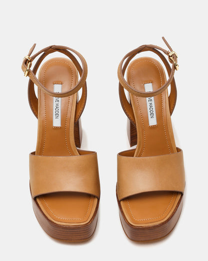 Steve Madden FLORIA Banana Leather Women's Platform Square-Toe Block Heel
