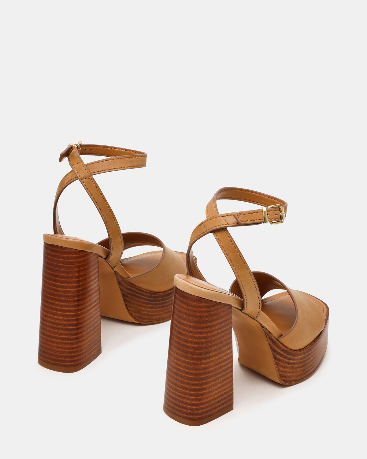 Steve Madden FLORIA Banana Leather Women's Platform Square-Toe Block Heel
