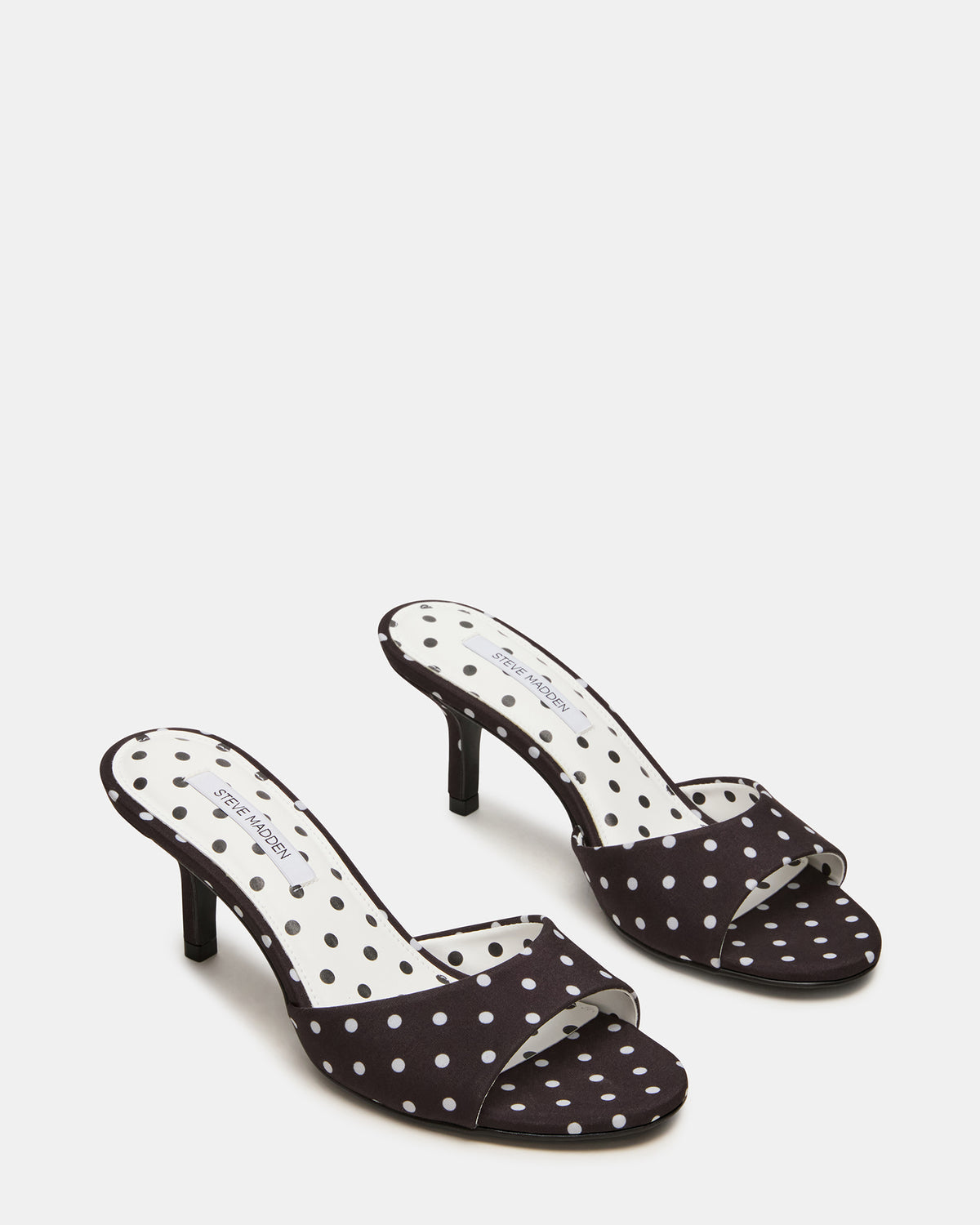 Steve Madden KENDRIX Black/White Mule Stiletto Women's Heel
