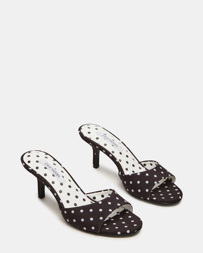 Steve Madden KENDRIX Black/White Mule Stiletto Women's Heel