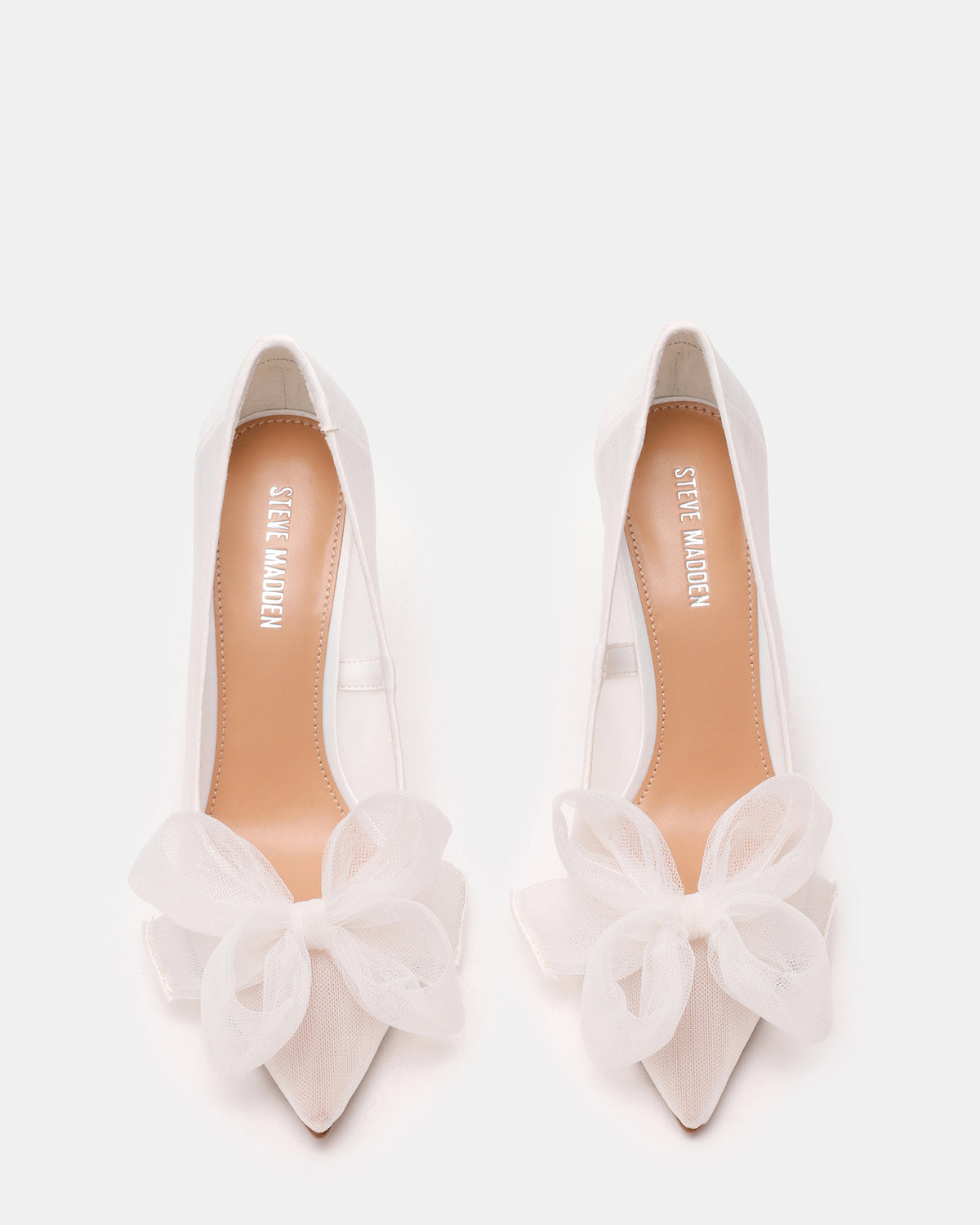Steve Madden TAFFY White Bow Pointed-Toe Stiletto Pump Women's Heel