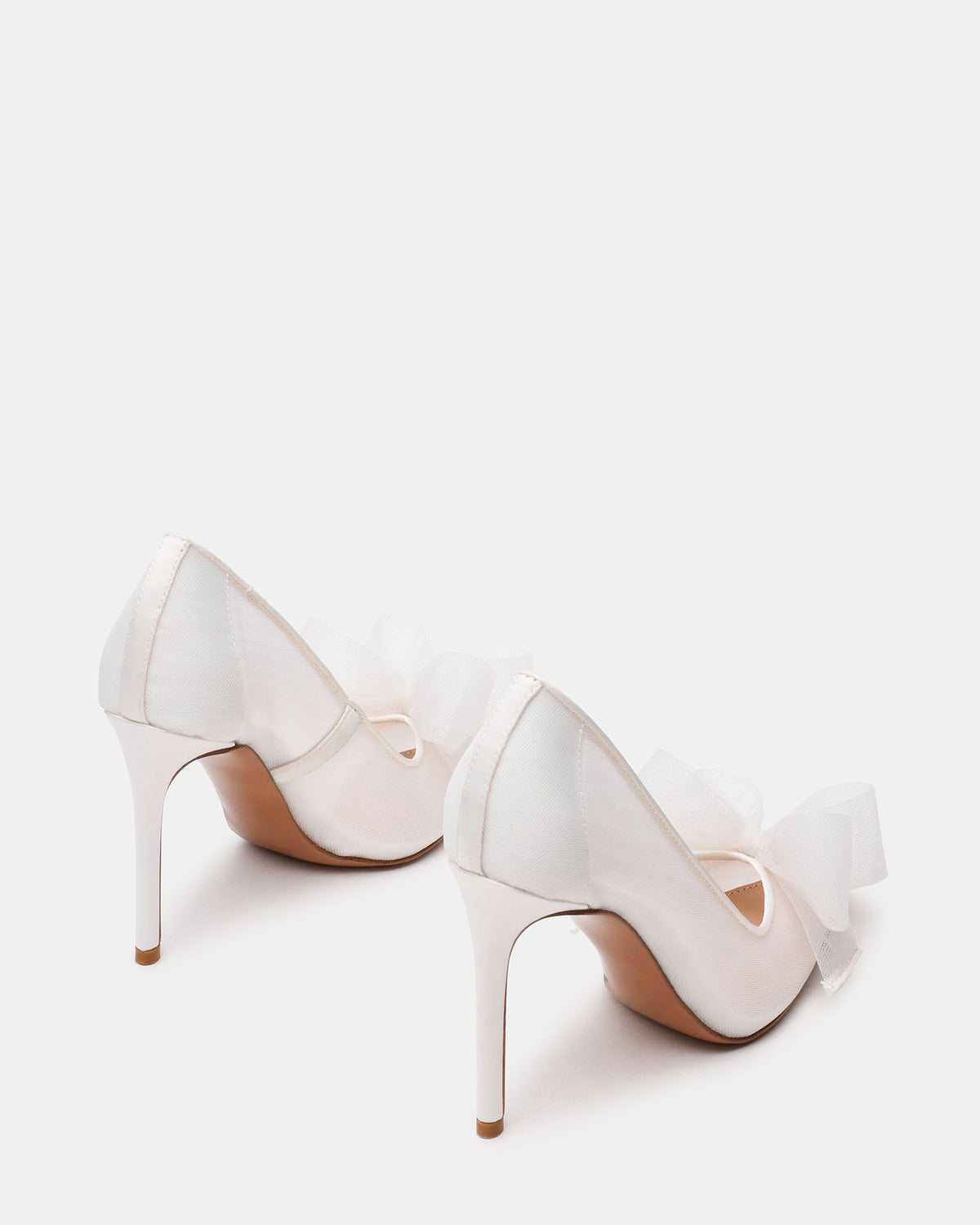 Steve Madden TAFFY White Bow Pointed-Toe Stiletto Pump Women's Heel