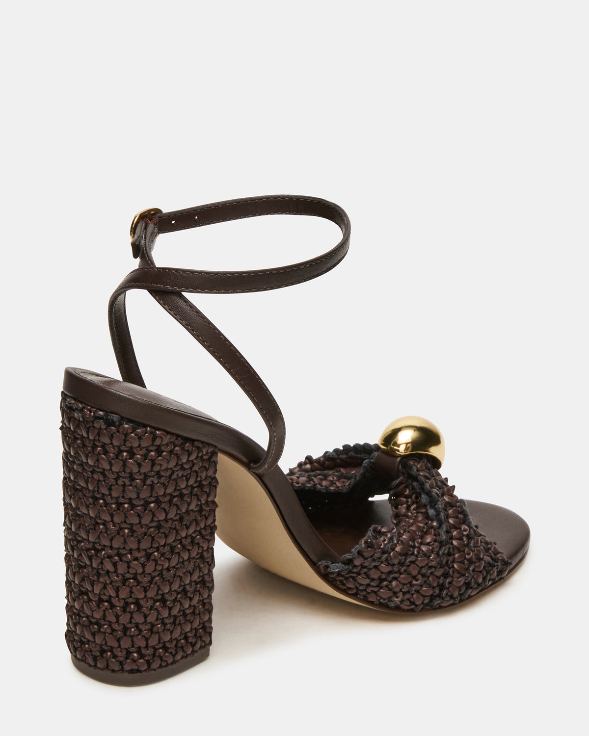 Steve Madden CHEYLA Brown Multi Raffia Women's Block Heels