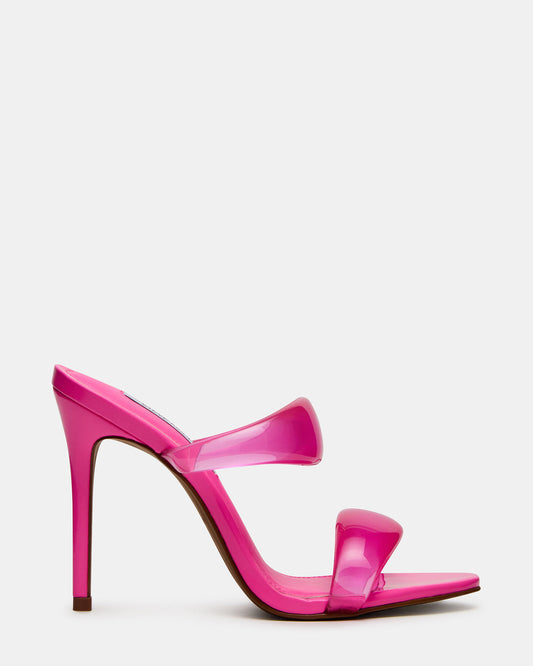 Steve Madden SATURN Jelly Pink Stiletto Mule Women's Heel