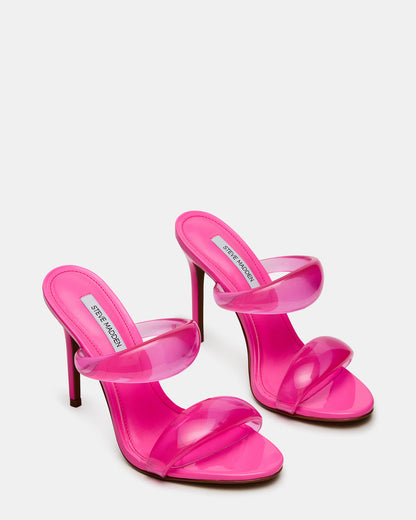 Steve Madden SATURN Jelly Pink Stiletto Mule Women's Heel