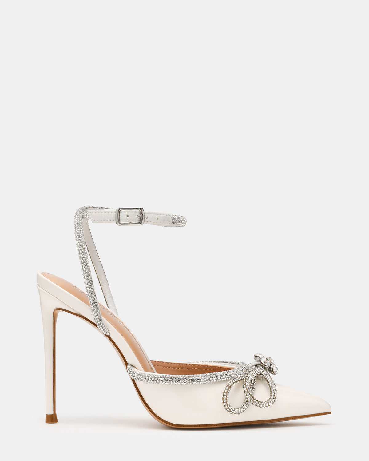 Steve Madden VIABLE Off-White Women's Rhinestone-Embellished Stilettos