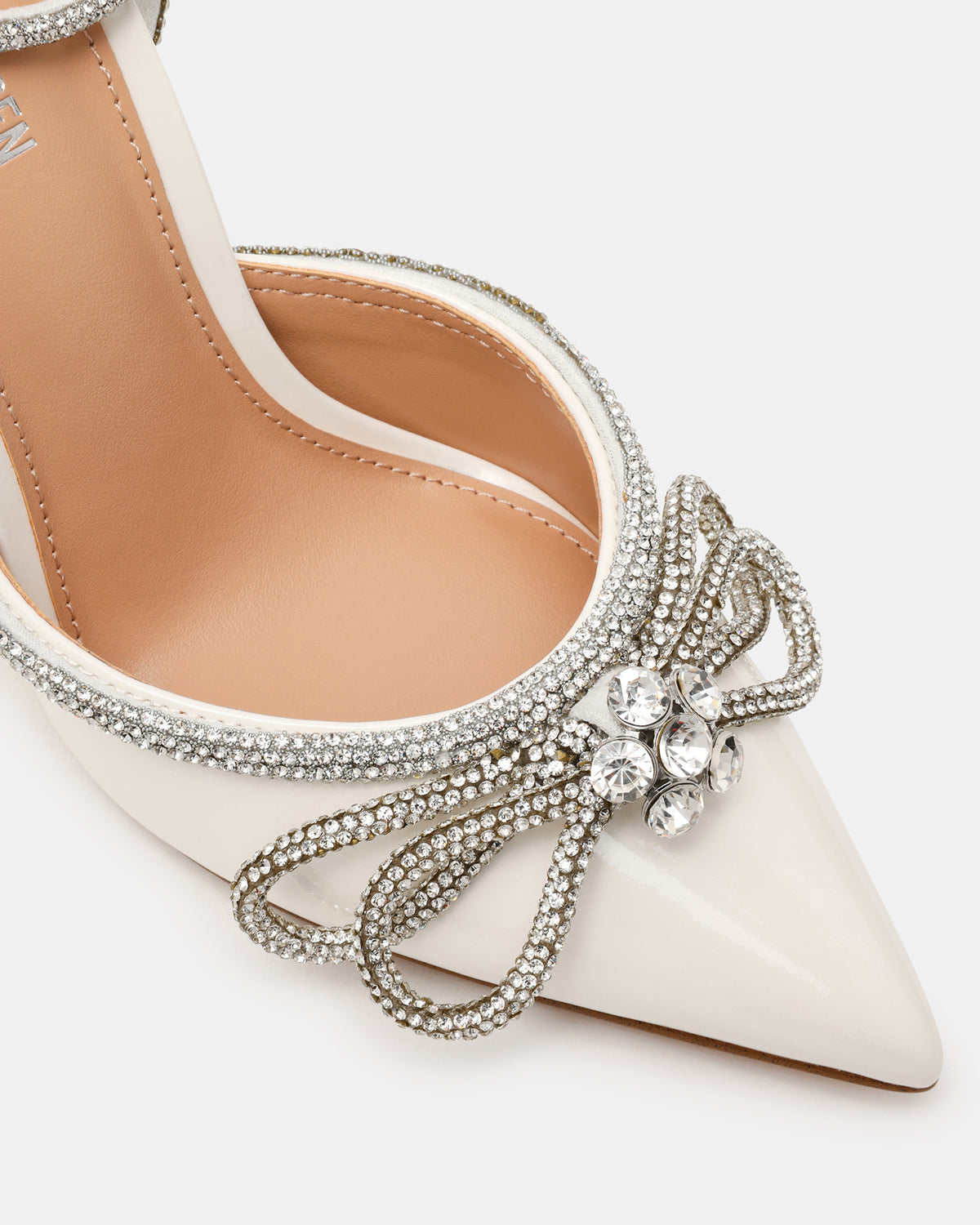 Steve Madden VIABLE Off-White Women's Rhinestone-Embellished Stilettos