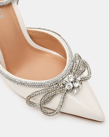 Steve Madden VIABLE Off-White Women's Rhinestone-Embellished Stilettos
