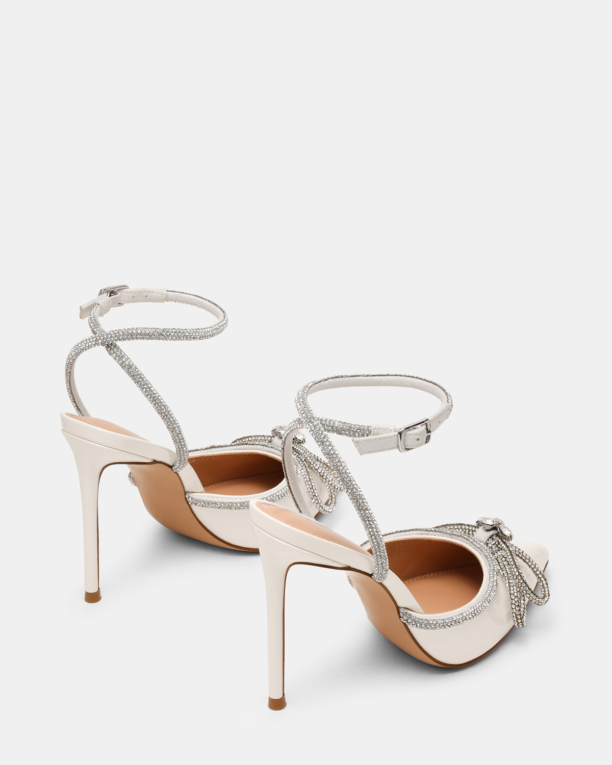 Steve Madden VIABLE Off-White Women's Rhinestone-Embellished Stilettos