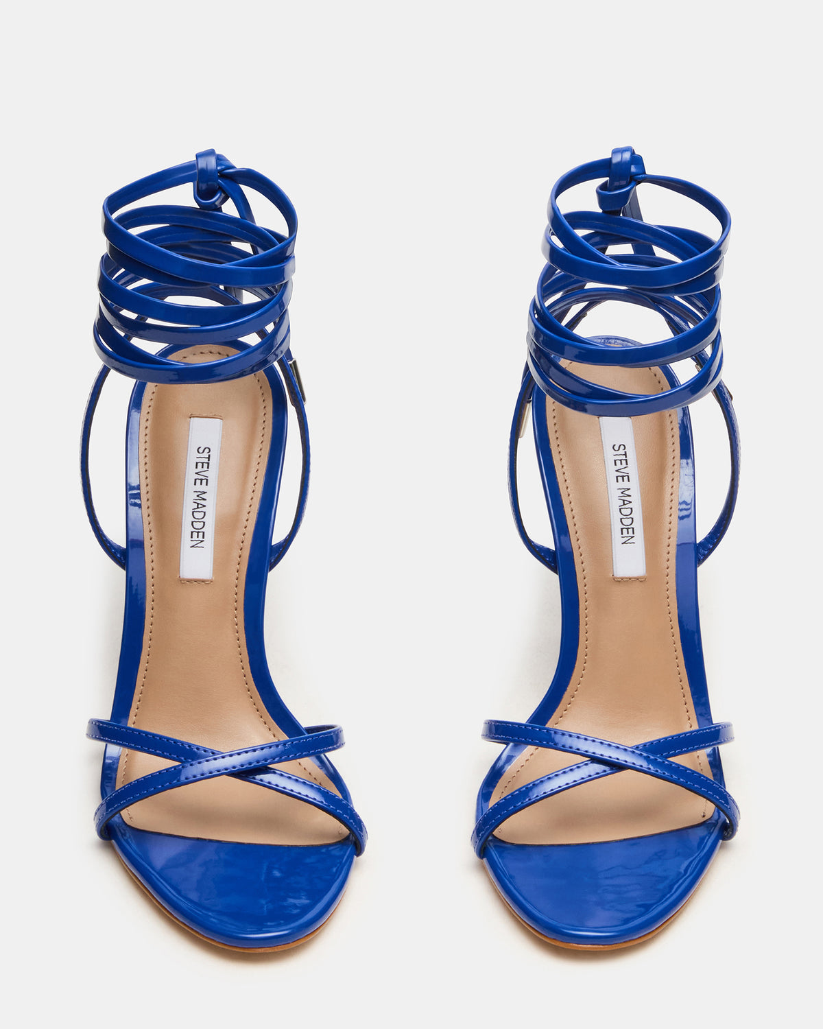 Steve Madden NERI Cobalt Patent Strappy Stiletto Round-Toe Women's Heel