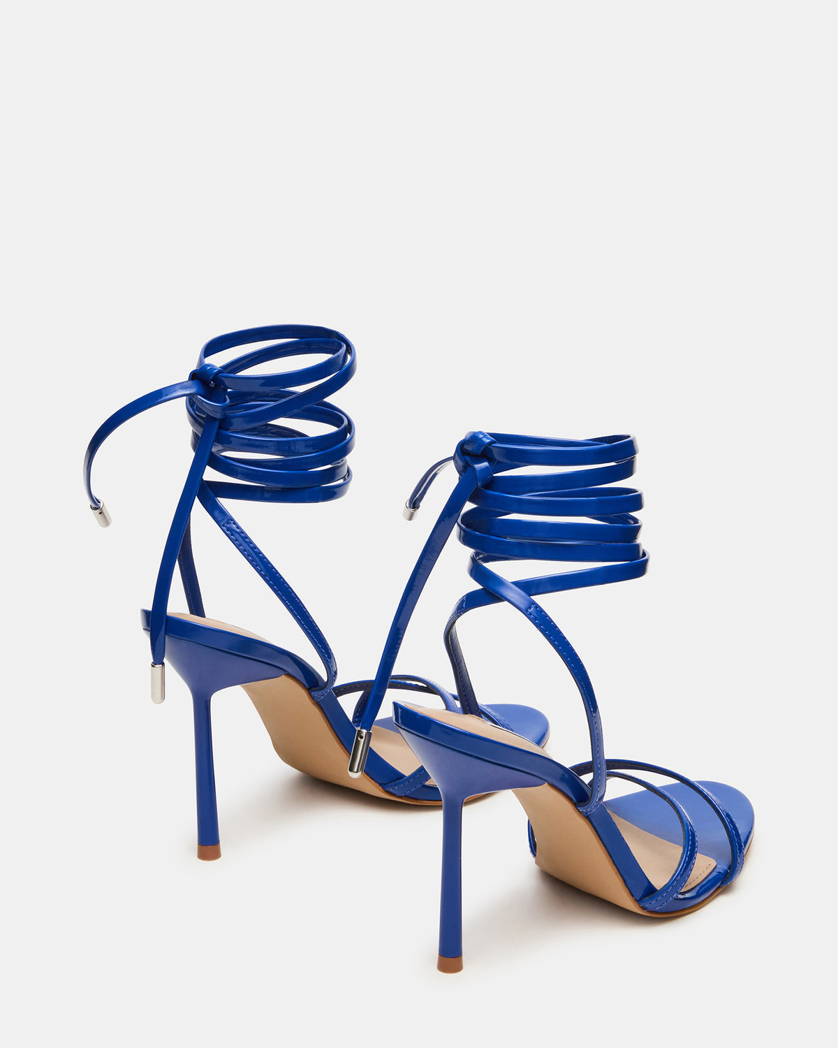 Steve Madden NERI Cobalt Patent Strappy Stiletto Round-Toe Women's Heel