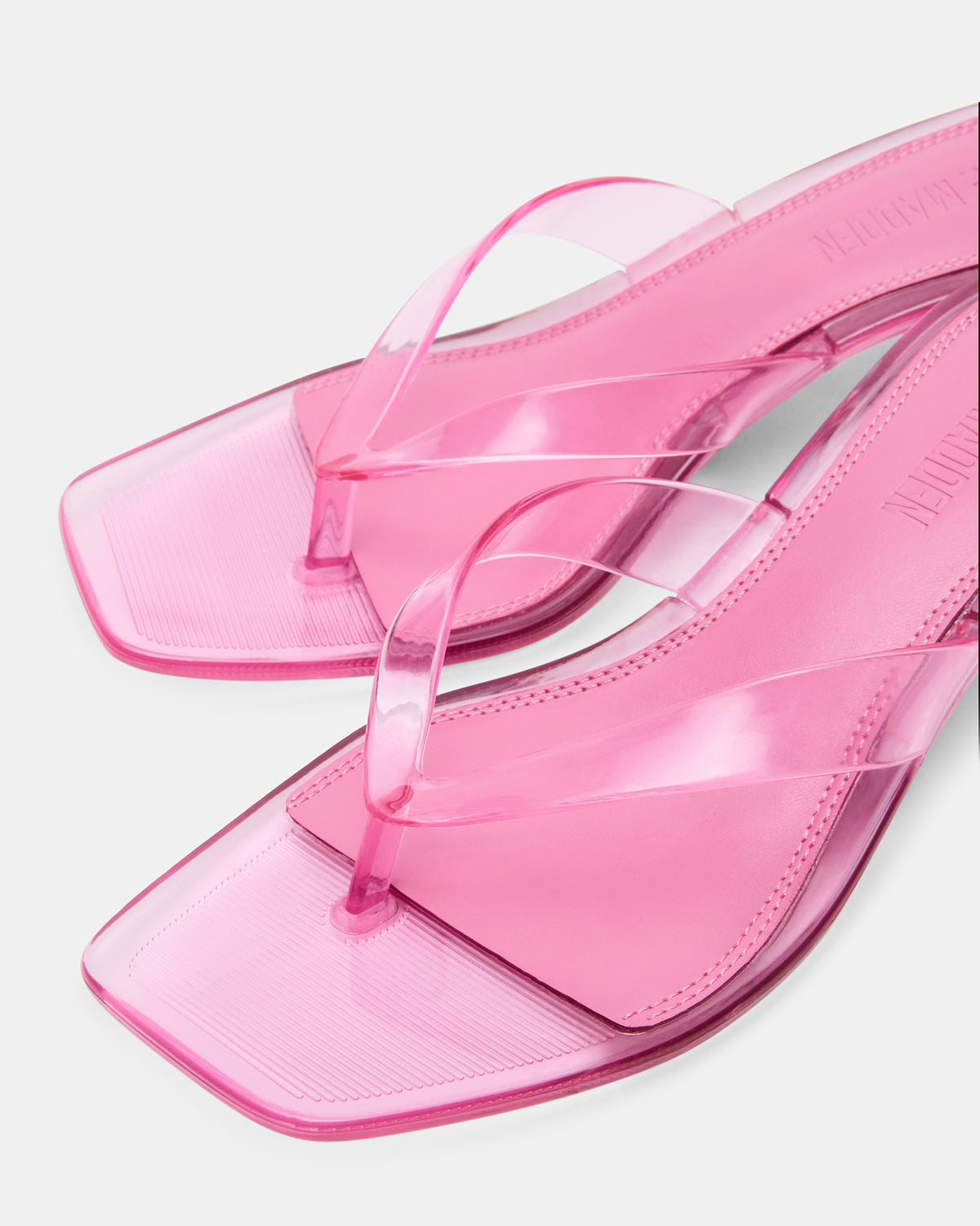 Steve Madden TRACIE Jelly Pink Thong Strap Women's Kitten Heel