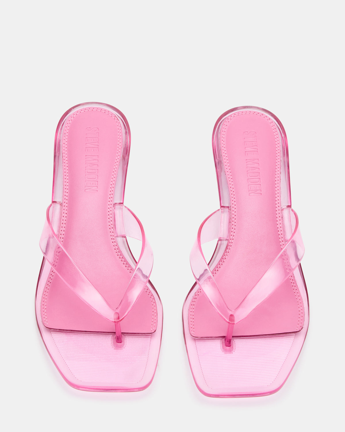 Steve Madden TRACIE Jelly Pink Thong Strap Women's Kitten Heel