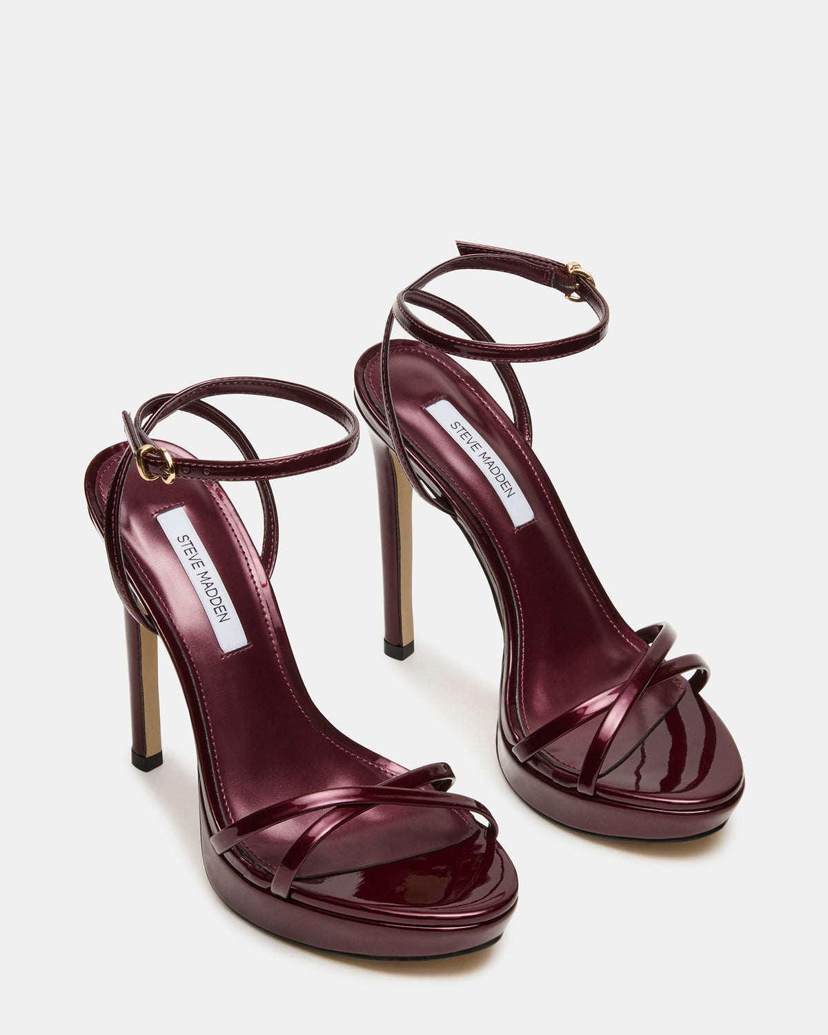 Steve Madden JUNI Cherry Pearl Criss Cross Stiletto Ankle Strap Women's Heel