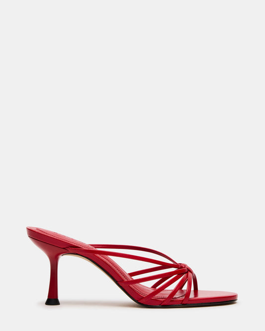 Steve Madden EDNA Red Leather Strappy Mule Women's Heel