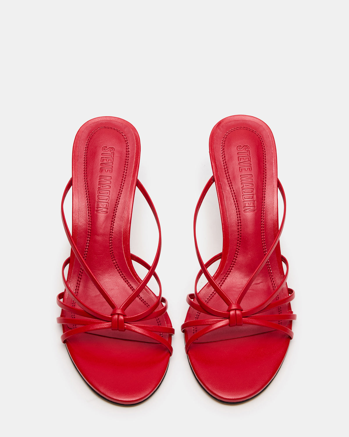 Steve Madden EDNA Red Leather Strappy Mule Women's Heel